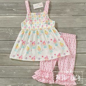 2 Piece fairy set with pants and top, the size is 4T